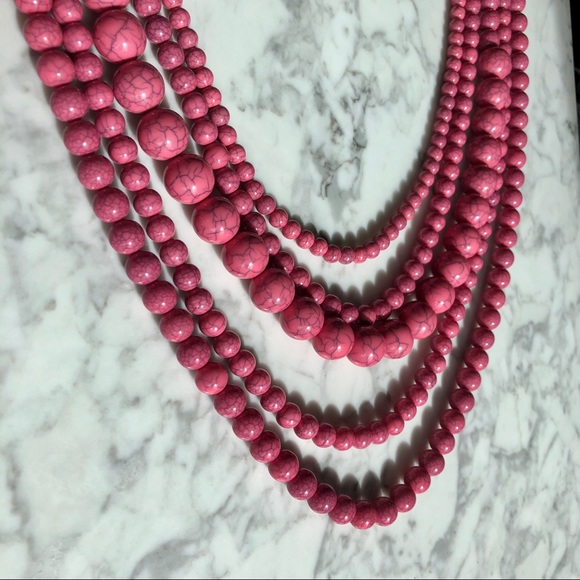 BaubleBar Globe Multi-strand Beaded Necklace Pink - Picture 5 of 13